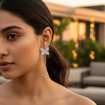 Load image into Gallery viewer, 925 Silver Cubic Zirconia Flower Pendant | Dangle Necklace