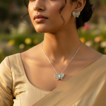 Load image into Gallery viewer, 925 Silver Butterfly Pendant with Yellow CZ Stones | For Women