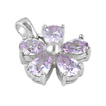 Load image into Gallery viewer, 925 Silver Amethyst Flower Pendant for Women | Gift Jewelry