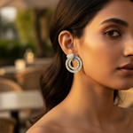将图像加载到图库查看器中, Silver Crystal Double Hoop Earrings for Women | Dazzling Jewelry