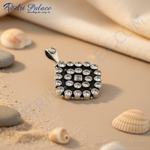 Load image into Gallery viewer, Colgante de circonita cúbica en plata 925 | Joyas cuadradas para mujer