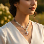 Load image into Gallery viewer, Colgante de plata con circonita cúbica para mujer | Joyería de moda