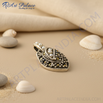 Load image into Gallery viewer, 925 Silver Pearl & Marcasite Pendant for Women | Elegant Jewelry