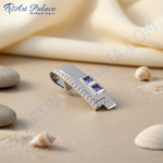 Load image into Gallery viewer, Colgante de plata con piedras preciosas blancas y moradas | Regalo para mujer