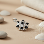 Load image into Gallery viewer, 925 Silver Sapphire & White Topaz Pendant | Flower Jewelry