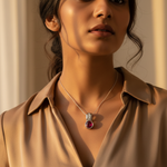 将图像加载到图库查看器中, Silver Ruby Pendant Necklace | Red Gemstone Jewelry Gift