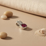 将图像加载到图库查看器中, Silver Ruby Pendant Necklace | Red Gemstone Jewelry Gift