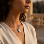 将图像加载到图库查看器中, 925 Silver Square Stone Pendant for Women | Modern Jewelry