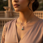 将图像加载到图库查看器中, 925 Silver Emerald Pendant for Women | Daily Wear Gift