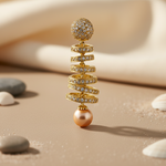 Load image into Gallery viewer, gold plating Pearl Spiral Dangle Earrings | Women's Jewelry Gift