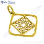 Load image into Gallery viewer, 22k gold filigree pendant with an open-worked design, featuring a square shape.