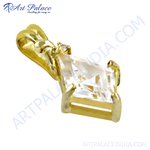 将图像加载到图库查看器中, gold plating pendant with a diamond cut gemstone, perfect for women's daily wear