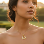 Load image into Gallery viewer, gold plating Teardrop Pendant with White Gemstones | Daily Wear Jewelry