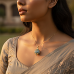 Load image into Gallery viewer, Colgante de aguamarina dorada para mujer | Joyería fina