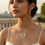 Load image into Gallery viewer, Colgante de corazón de diamantes en oro y plata de 18 quilates para mujer