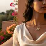将图像加载到图库查看器中, Diamond Heart Pendant in gold plating and Silver for Women