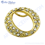 将图像加载到图库查看器中, gold plating ring with round white gemstones set around the ring, luxury fashion ring