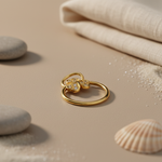 将图像加载到图库查看器中, gold plating Clover Diamond Ring | Women's Ring | Gift