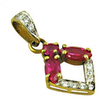 将图像加载到图库查看器中, gold plating Ruby & Diamond Pendant | Fine Jewelry for Women