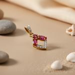 将图像加载到图库查看器中, gold plating Ruby & Diamond Pendant | Fine Jewelry for Women