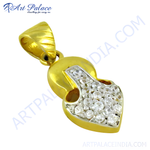 Load image into Gallery viewer, gold plating pendant with sparkling diamond accents, a beautiful fashion jewelry piece for women.
