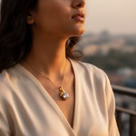将图像加载到图库查看器中, gold plating Oval Stone Pendant for Women | Daily Wear Necklace