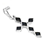Load image into Gallery viewer, 925 Silver Black Enamel Cross Pendant for Women