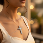 Load image into Gallery viewer, Silver Cubic Zirconia Cross Pendant for Women | Daily Wear