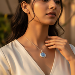 将图像加载到图库查看器中, 925 Sterling Silver Chalcedony Pendant | Blue Gemstone Jewelry
