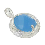 将图像加载到图库查看器中, 925 Sterling Silver Chalcedony Pendant | Blue Gemstone Jewelry