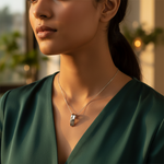 将图像加载到图库查看器中, Silver Pendant with White Gemstone | Daily Wear Jewelry for Women