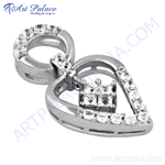 Load image into Gallery viewer, 925 sterling silver heart pendant with sparkling cubic zirconia stones, perfect for gifting