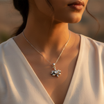 将图像加载到图库查看器中, 925 Silver Flower Pendant with Cubic Zirconia | Women's Jewelry