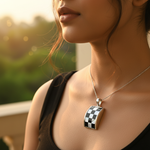 Load image into Gallery viewer, 925 Silver Checkered Pendant for Women | Mother of Pearl