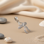 Load image into Gallery viewer, 925 Silver Bow Pendant with Cubic Zirconia | Women's Jewelry Gift