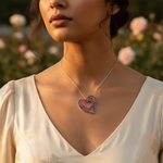 将图像加载到图库查看器中, 925 Silver Double Heart Pendant with Ruby & Sapphire | Women's Jewelry