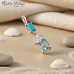 Load image into Gallery viewer, 925 Silver Blue Gemstone Pendant for Women | Modern Jewelry