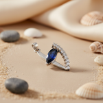 将图像加载到图库查看器中, 925 Silver Sapphire & Diamond Pendant for Women | Gift Jewelry