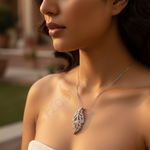 Load image into Gallery viewer, Colgante de hoja de plata con circonitas cúbicas | Regalo de joyería para mujer