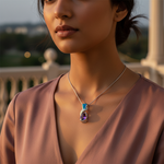 将图像加载到图库查看器中, 925 Silver Opal & Amethyst Pendant for Women | Gemstone Jewelry