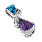 Load image into Gallery viewer, 925 Silver Opal & Amethyst Pendant for Women | Gemstone Jewelry