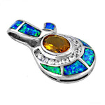 Load image into Gallery viewer, 925 Silver Opal & Citrine Pendant for Women | Gemstone Jewelry