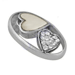 将图像加载到图库查看器中, Silver Heart Ring with Crystal Accents for Women | Fashion Jewelry