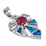 Load image into Gallery viewer, 925 Silver Ruby & Opal Pendant for Women | Gemstone Jewelry