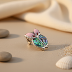 Load image into Gallery viewer, Silver Abalone Butterfly Brooch | Iridescent Gemstone Pin