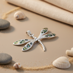 将图像加载到图库查看器中, 925 Silver Dragonfly Pendant Necklace | Mother of Pearl | Gift