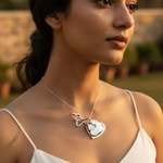 Load image into Gallery viewer, Colgante de corazón de plata con nácar | Regalo de joyería para mujer