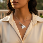 将图像加载到图库查看器中, Silver Heart Pendant with Mother of Pearl | Women's Jewelry Gift