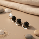将图像加载到图库查看器中, Silver Pearl Bracelet for Women | Black Pearl Jewelry Gift