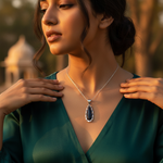 将图像加载到图库查看器中, 925 Silver Blue Sandstone Pendant Necklace for Women